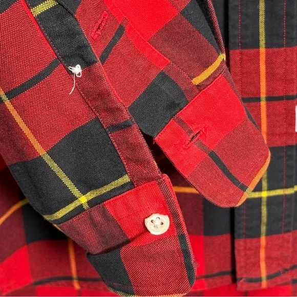 [SOLD!] Vtg 90's Men's Ralph LaurenRed Plaid Flannel Oxford Button Down Shirt XL - Picture 10 of 10